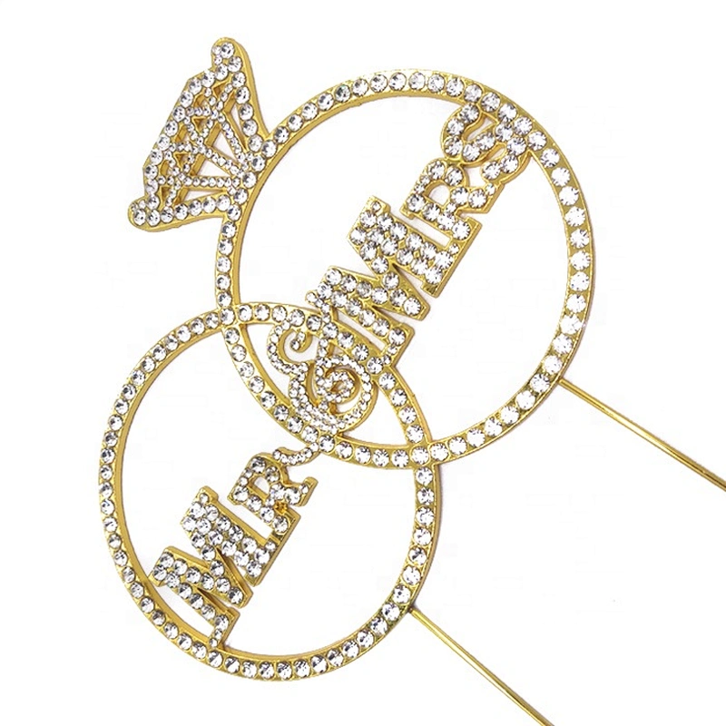 2020 Even & party supply Mr & Mrs Rhinestone Monogram Wedding Cake Topper