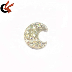 New Crescent Moon hollow white AB sew on resin rhinestones