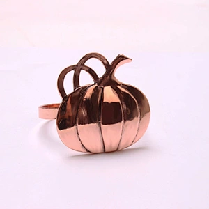 Amazon hot sale Hallowmas metal bronze Pumpkin napkin ring