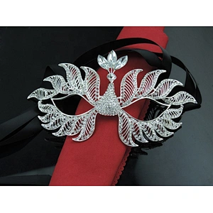 High quality Fashion sexy Metal  Masquerade mask with crystal for Costume party