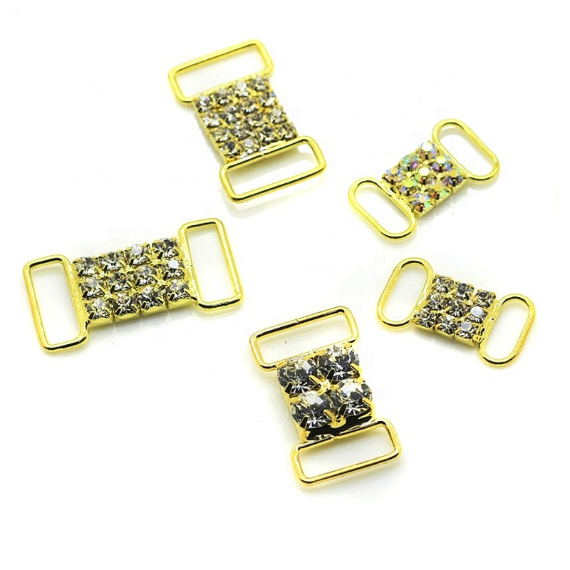 gold jewelry rhinestone bikini connector crystal rhinestone bikini buckles