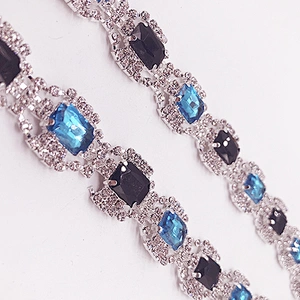 Wholesale silver costume chain wedding trim Crystal Rhinestone Chain Trim Fringe For Dress