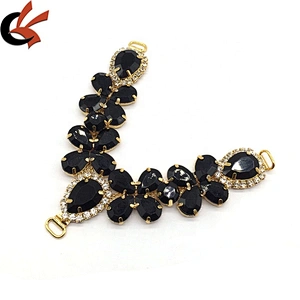Hot sale full colorized jewelry rhinestone gold setting shoe buckles for women sandal accessories wholesale