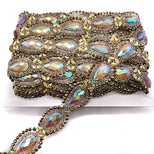 Wholesale Iron On Glitter AB Resin Rhinestone Appliques Trimming