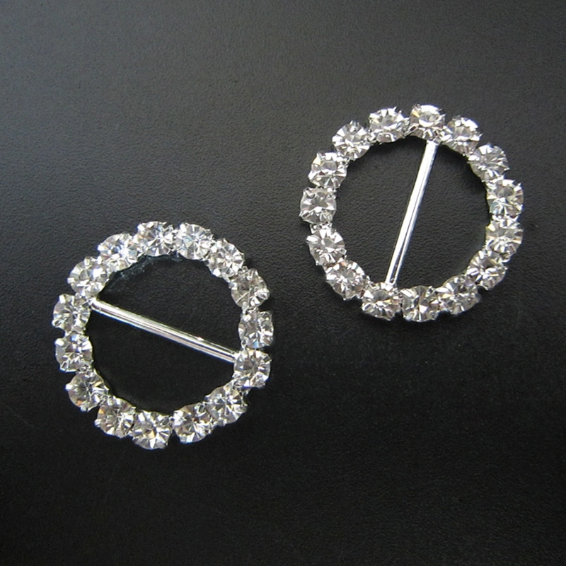 wholesale Circle rhinestone buckles wedding invitations ribbon buckles