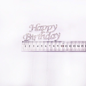 Bling Cake Topper Happy Birthday crystal Topper Birthday Party Cake Decoration