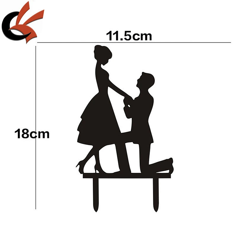 MR & MRS Cake Topper Proposal Customize-Acrylic Silhouette Wedding Cake Topper