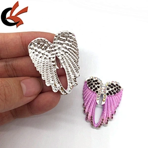 Wholesale purple color angel wings rhinestone brooches