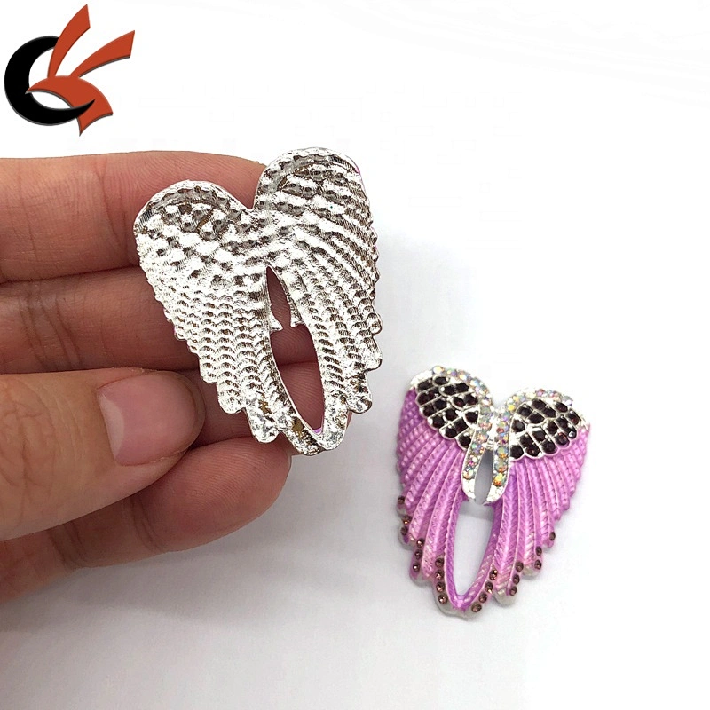 Wholesale purple color angel wings rhinestone brooches