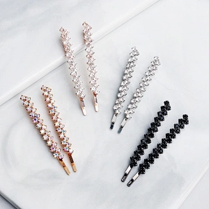 Custom Ladies Korean Hair Accessories Elegant Rhinestone Hair Clips