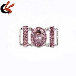 Wholesale lovely Pink Diamond Metal Accessories Crystal Rhinestone Bikini Connectors
