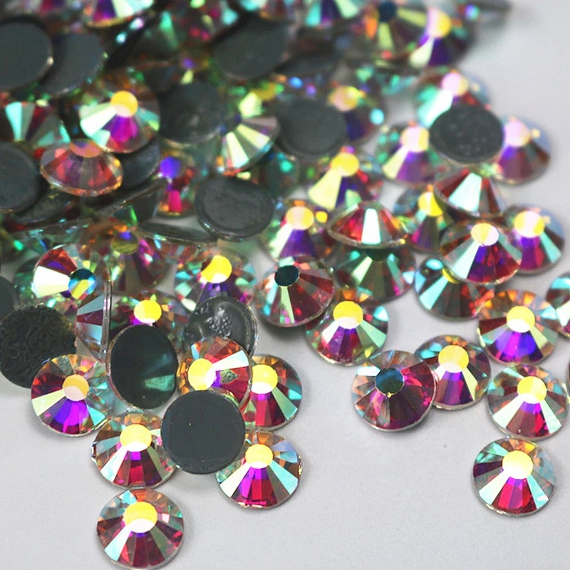 factory wholesale bulk crystal AB non-hotfix silver base rhinestone transfer hot fix strass motif rhinestone