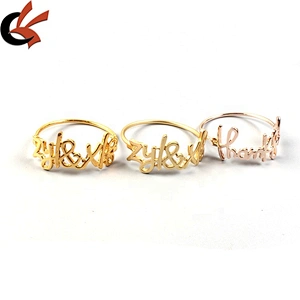 New Fashion Custom Initial Alphabet Letter Engrave Wedding Metal Napkin Ring