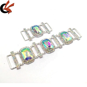 High quality bikinis stores hot selling design wholesale crystal ab rhinestone connector for bikinis