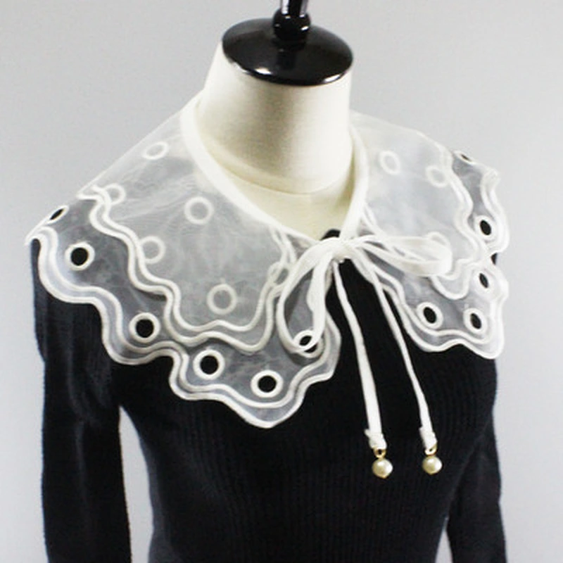 Fashion Hollow out Detachable Shirt Collar with Rhinestone for Garment Accessories