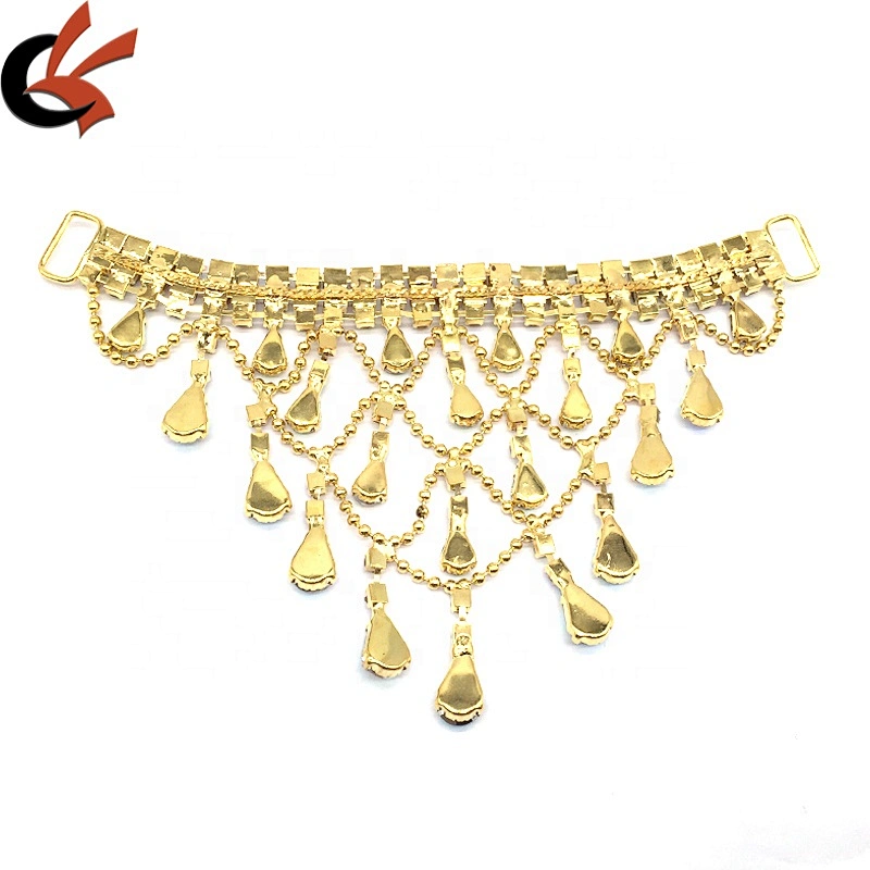Hot sale sexy beach suit jewelry teardrop pendant bikinis swimwear rhinestone connector for bikini suit