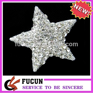 wholesale fashion crystal rhinestone star brooch embellishment for wedding invitation