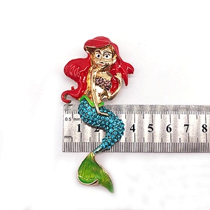 Newer recommended enamelled  with rhinestone mermaid brooch women