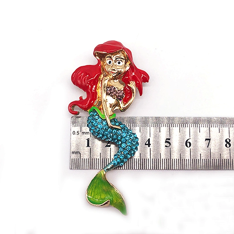 Newer recommended enamelled  with rhinestone mermaid brooch women