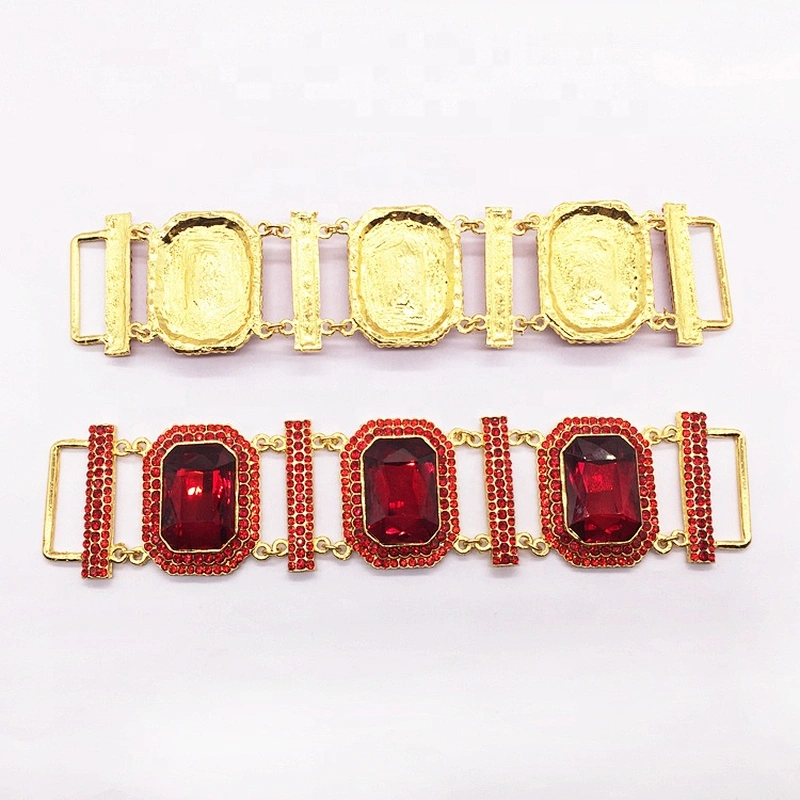 Luxury hip rhinestone red chain big stone crystal bikini connector for women swimsuit