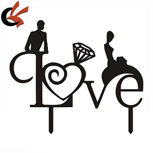Fancy Mr & Mrs Cake Topper Acrylic Wedding Love Cake Topper