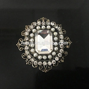 Fashion pearl pearl jewelry large rhinestone corsage brooch