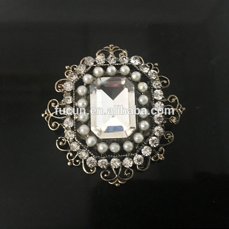Fashion pearl pearl jewelry large rhinestone corsage brooch