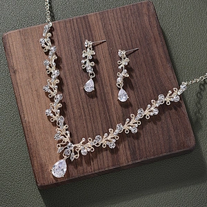 Bling Crystal Wedding Jewelry Sets for Bride necklace,earings