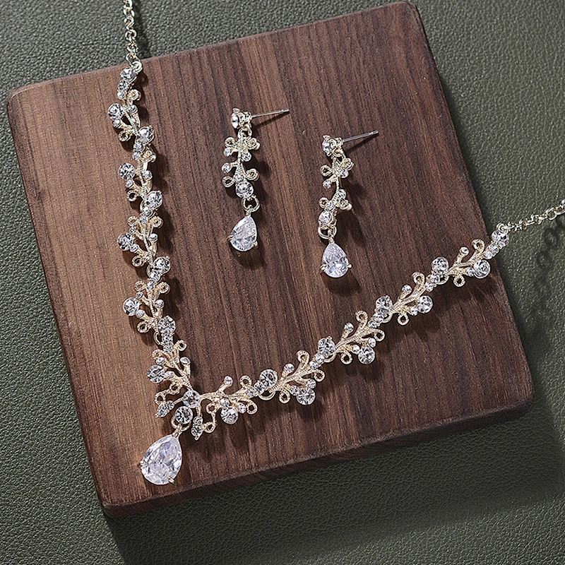 Bling Crystal Wedding Jewelry Sets for Bride necklace,earings