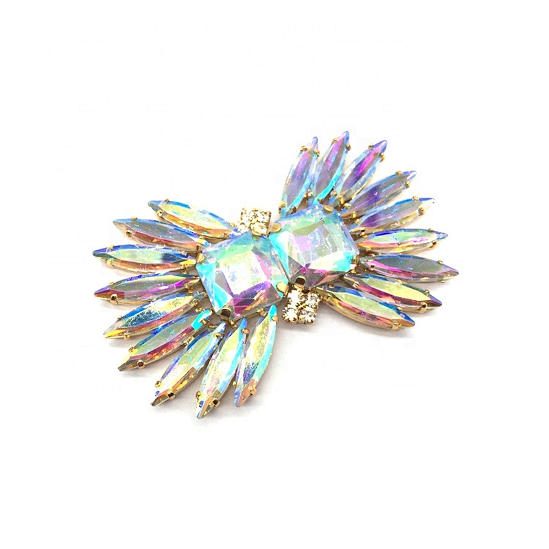 New Fashion Full Diamond Luxury Garment Making Rhinestone Applique AB Crystal Pair Design Rhinestone Buckle