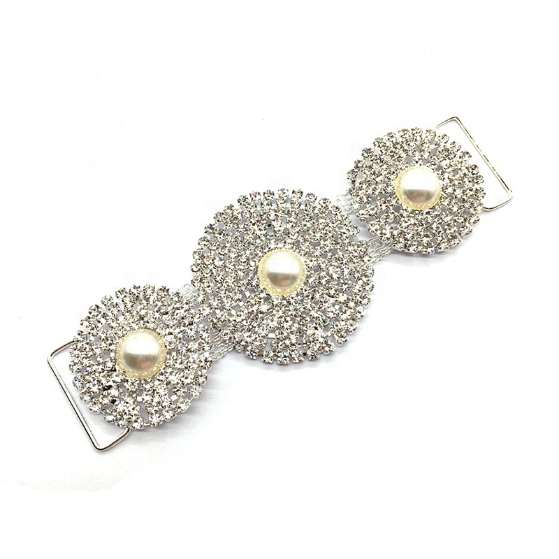 Custom fashion swimsuit accessories big circle designs rhinestone bikini connector for sale