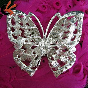 Vintage Style Wedding Gift Silver Crystal and Pearl Butterfly Brooch