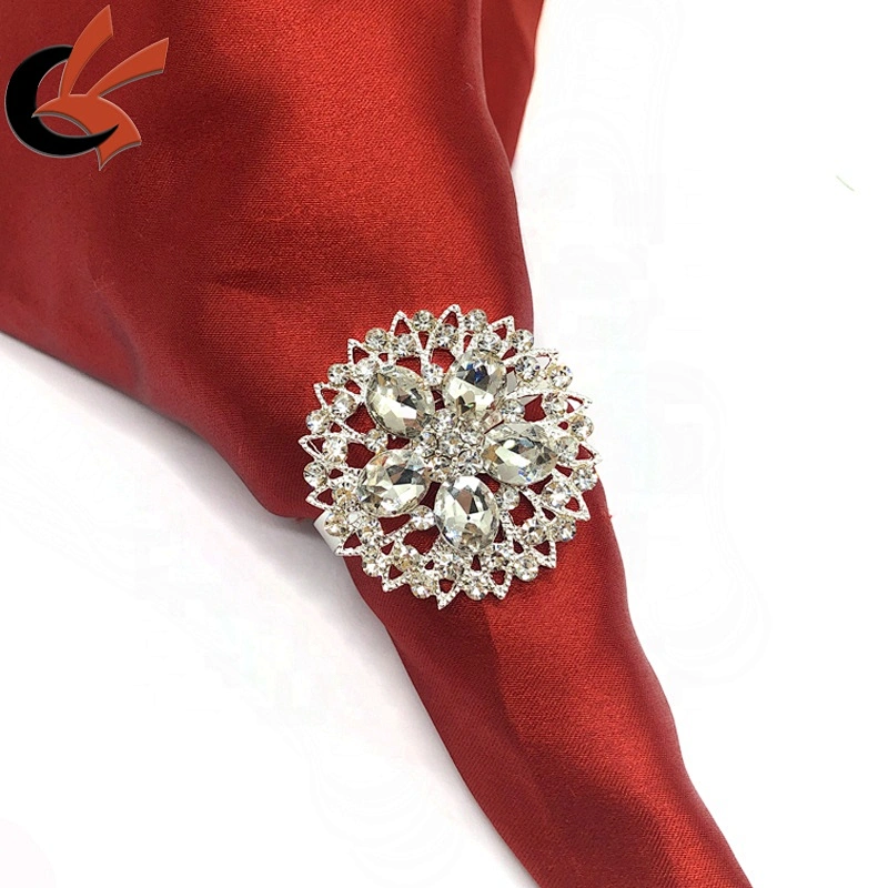 Elegant Metal Crystal Rhinestone Napkin Rings