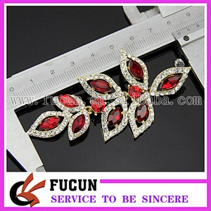 Rose Gold Chandelier red acrylic rhinestone wedding earrings