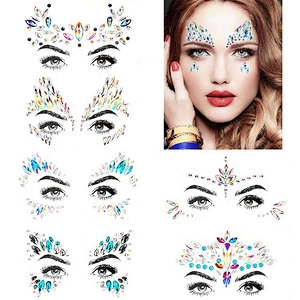 Latest design Eco-friendly DIY Diamond Face Sticker Rhinestone Stickers Body Gems Temporary Tattoo Sticker