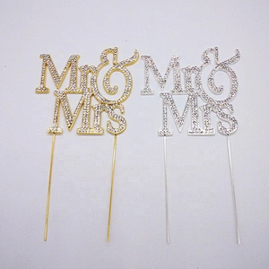 Custom glitter rhinestone Mr & Mrs Wedding Cake Topper