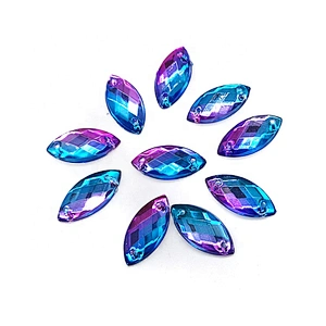 In Stock Flatback embellishments Sew on Gradient Jewelry acrylic stone  for Garment decoration