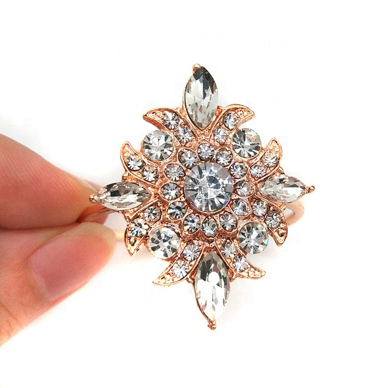 New Arrival Rose Gold Crystal Rhinestone Diamond Napkin Ring