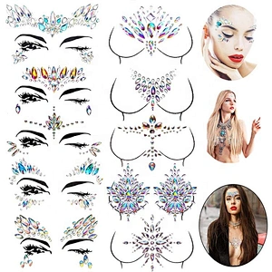 Latest design Eco-friendly DIY Diamond Face Sticker Rhinestone Stickers Body Gems Temporary Tattoo Sticker