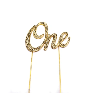 One year old birthday party Rhinestone  Number cake accessories cake topper