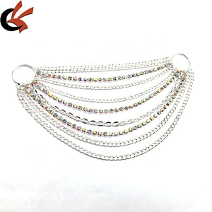 2020 Custom Wholesale Women Bikini Fashion Designer Luxury Multi Chains Pendant Diamond Crystal Bikini Connector