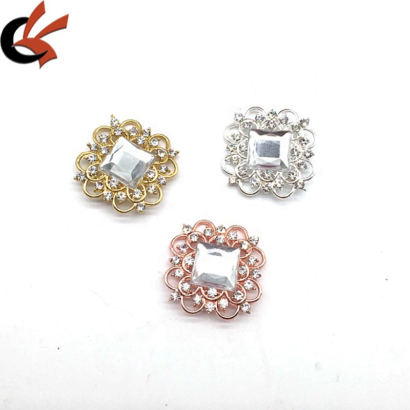 Wholesale bulk custom vintage pattern floral designs rhinestones button low price gold metal shank buttons for clothes