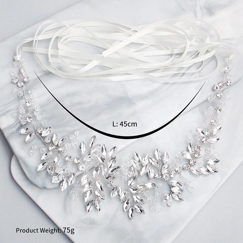 Wedding Bridal Dress Handmade Sash Beaded Belt Crystal rhinestone Waist Belt