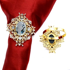 2020 Wholesale Gold alloy rhinestone Napkin Ring for Table Decoration