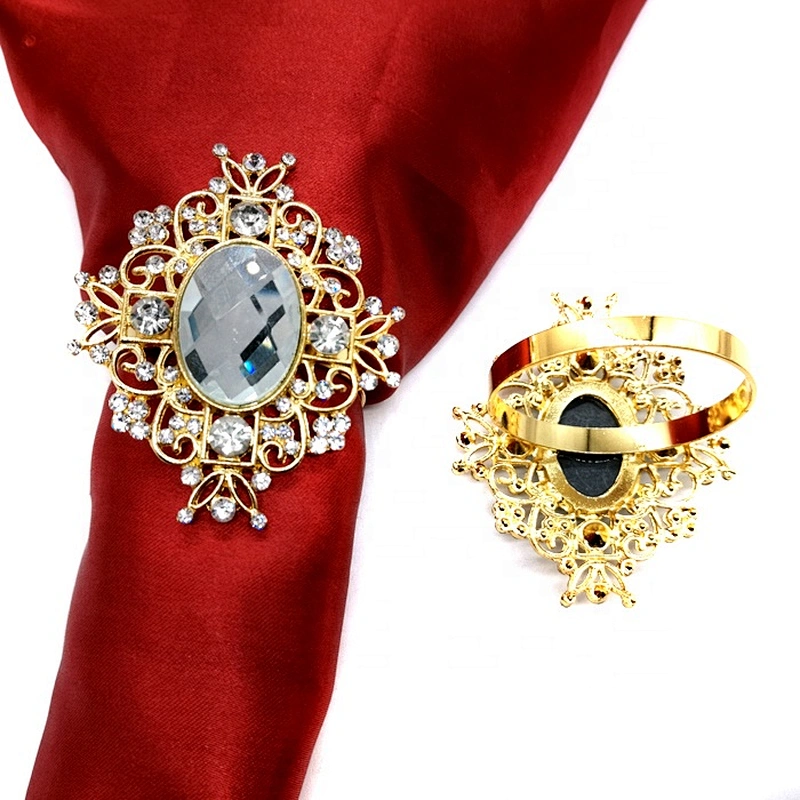 2020 Wholesale Gold alloy rhinestone Napkin Ring for Table Decoration