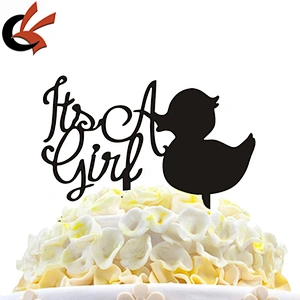 Its A Girl with lovely duck baby shower Acrylic Cake Topper