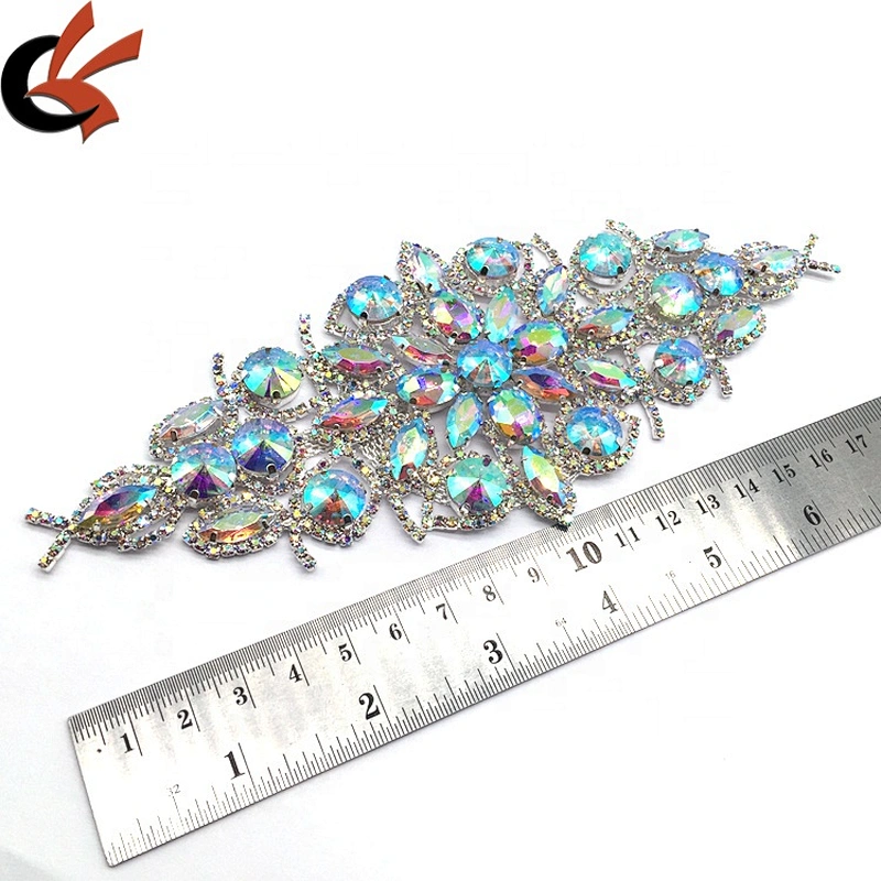 2021 factory making new product wholesale rhinestone connector for swimming wear bikini applique trim