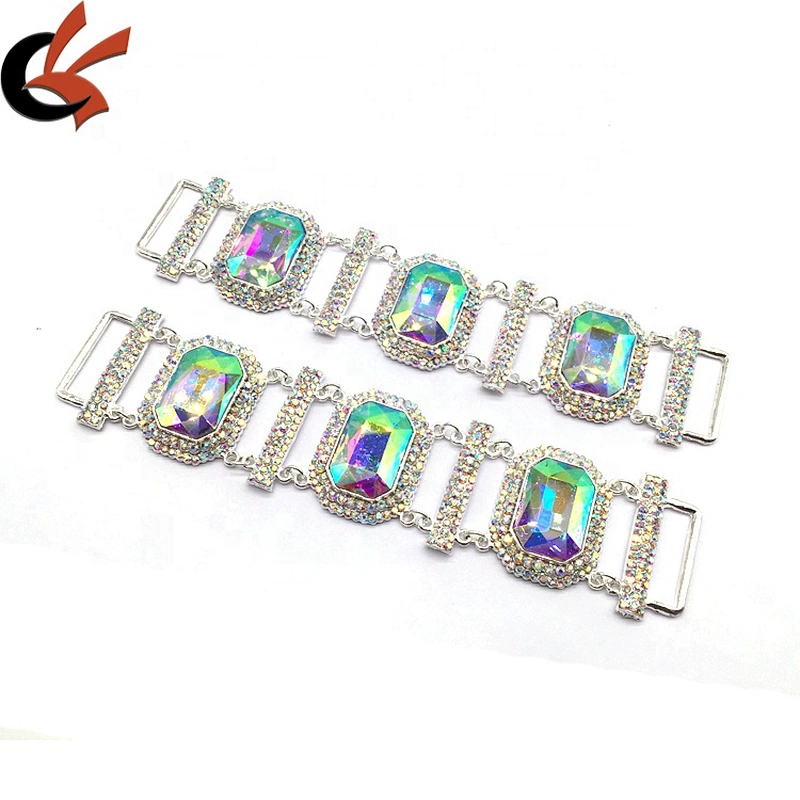 High quality bikinis stores hot selling design wholesale crystal ab rhinestone connector for bikinis