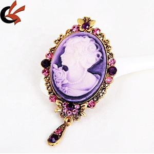 Jewelry fashion old-style crystal brooch alloy diamond accessories collar brooch wholesale