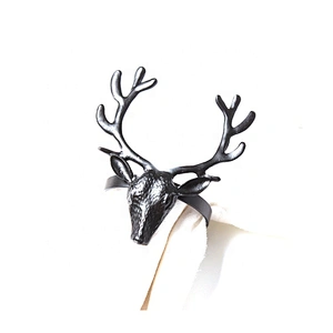 New Xmas Gift Crafts Series Dinning Table Setting Wedding Christmas Lifelike Stag Napkin Ring